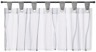 Joyswahl Scheibengardine (1 St), Schlaufen, Bistrogardine, Wellen Muster