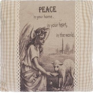 Kissen Peace Quadratisch Baumwolle&Polyester Beige