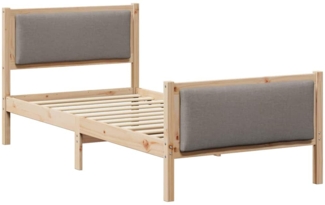 vidaXL Bettrahmen mit Kopfteil Taupe 100 x 200 cm Stoff 878352
