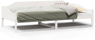 vidaXL Massivholzbett ohne Matratze Weiß 90x200 cm Kiefernholz 850915