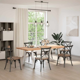 vidaXL Esstisch Hellbraun 220x100x74 cm Massivholz Eiche Rechteckig 3304669