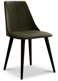 Esszimmerstühle Stuhle 2er Set CAROS Massivholz Buche-Wenge Stoff Braun