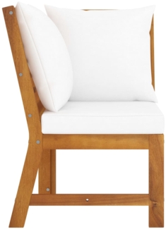 vidaXL Modular-Ecksofa mit Cremeweißen Kissen Akazie Massivholz 311840