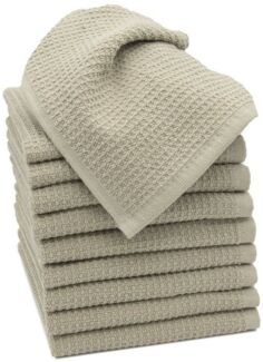 ZOLLNER Seiftuch, (10-St), 30x30 cm, 100% Baumwolle, vom Hotelwäschespezialisten, Waffelpique, Grau