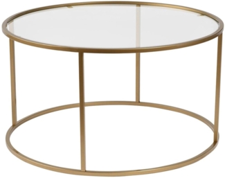 Dmora Couchtisch Guidi 80 x 80 x 43 cm Gold Rundform