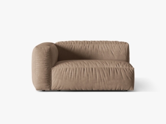 Micadoni Eckmodul Martina 1-Sitzer Groß Samt Dunkelbeige Links