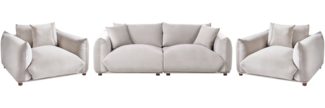 Sofa Set LUVOS Samtstoff Taupe 5-Sitzer