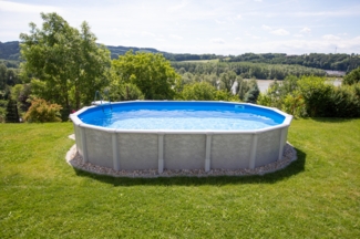 Steinbach Stahlwand Swimming Pool Set "Grande oval", 732 x 366 x 135 cm, ohne Zubehörset