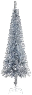 vidaXL Schlanker Weihnachtsbaum Silbern 210 cm 329240