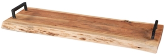 Deko-Holzbrett - braun - mit Griffen - ca. 55 x 20 x 5 cm