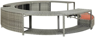 vidaXL Whirlpool-Umrandung Grau Poly Rattan 46459