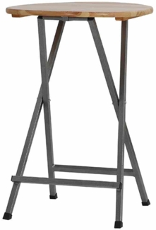 NATURA Stehtisch Kiefer 78 cm Gestell eckig Gestell aus Stahl in grau, Tischplatte aus Kiefernholz in natur