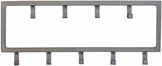 Hakenleiste JON mit 9 Haken Wandgarderobe im Dark-Silver-Finish