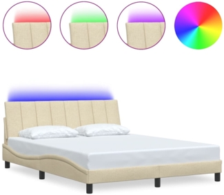 vidaXL Bettgestell ohne Matratze "Hanko" Creme 160x200 cm Stoff 3310473
