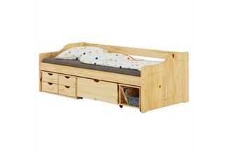 IDIMEX Funktionsbett SENTA, Bett mit Stauraum, Kiefer massiv, Kinderbett Jugendbett 90x200 Farbaus