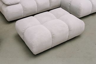 KAWOLA Polsterhocker VIVIEN Hockerbank Feincord silber 41 x 73 x 108 cm