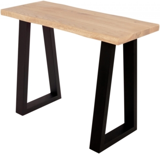 Konsolentisch 100x40 cm Wildeiche Trapez Metallgestell Sofatisch Ablage Gerda 526391