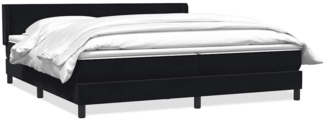 vidaXL Boxspringbett mit Matratze Schwarz 180x220 cm Samt 3317999