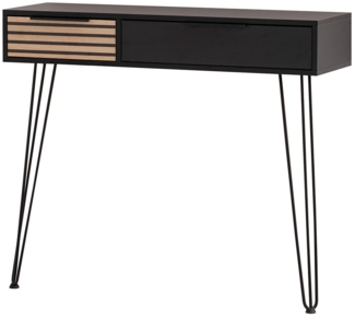 Lomadox Konsolentisch HUNTSVILLE-80, in schwarz, Fronten in Akustikpaneel-Optik