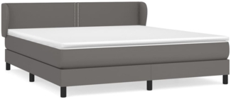 vidaXL Boxspringbett mit Matratze Grau 180x200 cm Kunstleder 3127269