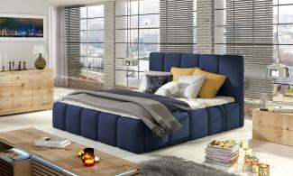 Polsterbett Bett VERONA Komplettset Polyesterstoff Dunkelblau 180x200 cm