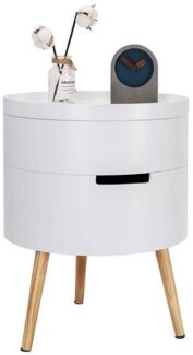 Beistelltisch mit Stauraum aus Holz in Weiß weiß