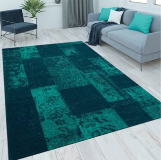 Paco Home Teppich Mariba 100, rechteckig, Höhe: 13 mm, Kurzflor, modernes Patchwork Design, Wohnzimmer, Schlafzimmer