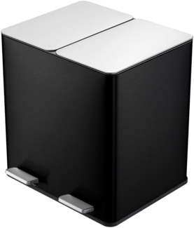 STEELSØN 'Gloas' Mülleimer, 2x15L, schwarz, Edelstahl