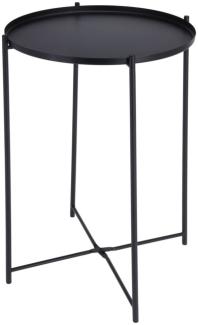 ProGarden Beistelltisch Rund 35x47 cm Schwarz 446764