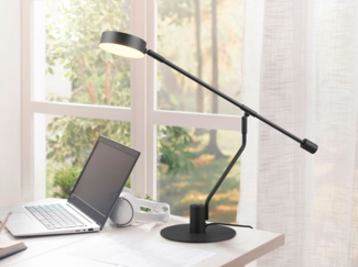 LED Schreibtischlampe MANDURO Schwarz, dimmbar & Tageslicht, 64cm groß