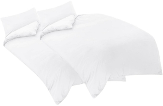 Bettwäsche Set 135x200 Weiß 4tlg Mikrofaser Reißverschluss