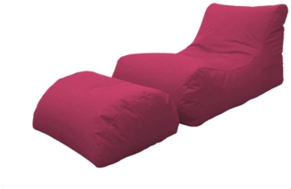 Dmora Pouf Alton, Mehrzwecksessel, Sitzsack, Hockerhocker, Made in Italy, 120x80 h60 cm, Fuchsia