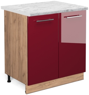 Spülenunterschrank Fame-Line Bordeaux Hochglanz 80 cm , AP Marmor Vicco