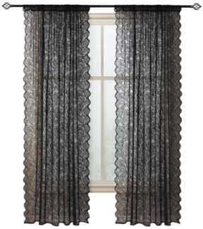 Refttenw Vorhang Spitzengardinen,Vintage-Blumenmuster lange Vorhänge
