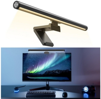 ZEUOPQ Schreibtischlampe Schreibtischlampen LED Arbeitslicht Augenpflege Computer Monitor Lampe, mit fünf einstellbare Farbtemperaturen und einstellbare Helligkeit, integrierten Speicherfunktion, Augenschutz und Anti-Blaulicht-Funktion, reduziert Blend...