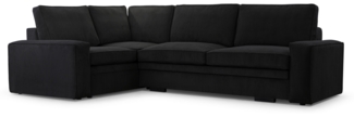 AX LIVING Cord Schlafsofa schwarze Ecksofa Treville Schlaffunktion L