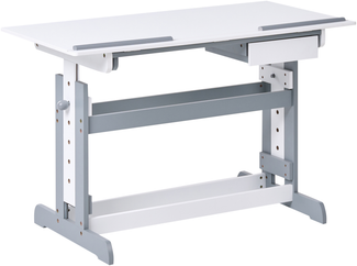 Schreibtisch manuell höhenverstellbar NANNUP Weiß 110 cm 53 cm