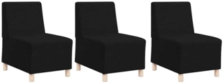 vidaXL Modulares Armfreies Sofa 3 pcs Schwarz 55 x 74 x 82 cm Stoff 3399794