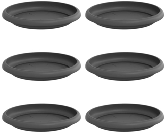vidaXL Runde Blumenplatte 6 pcs Schwarz Ø 14x2 cm Kunststoff 42020307