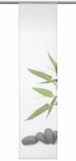 Clever-Kauf-24 Schiebegardine Schiebevorhang Bambus Steine, BxH 60x245cm, Paneelwagen, transparent