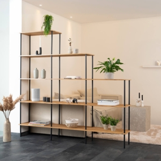 HOME DELUXE Regal INDU Oiled Oak - (L x B x H): 207 x 35 x 196 cm