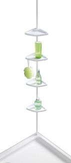 Wenko Teleskop-Duschecke Easy Aluminium, weiß, 4 Ablagen