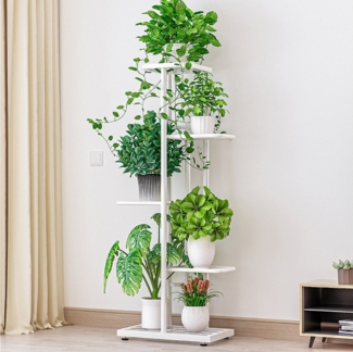 GarveeMore Blumenständer 5-stöckiger Pflanzenständer Mehrschichtiges VintageDesign Pflanzenrega, Eck-Blumenständer für 6 Pflanzen Tall Planter Holder Regal für Zuhause