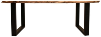 bene living Baumkantentisch Catania - 160x90 cm - Akazienholz, Massivholz - Gestell in U-Form - 35 mm Tischplatte