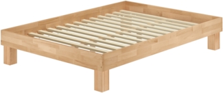 Erst-Holz Französisches Bett Doppelbett 140x200 Buche natur geölt Bettrahmen Futonbett 60. 87-14