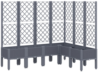 vidaXL Pflanzkübel mit Rankgitter Blaugrau 160x120x142 cm PP 367936
