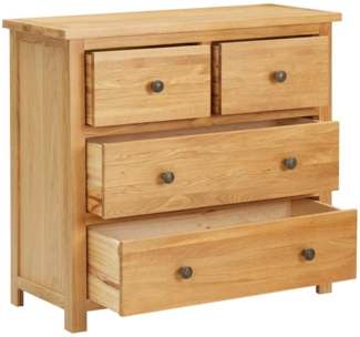 vidaXL Kommode, Massivholz natur, 80 x 35 x 75 cm
