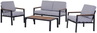 Lounge-Set Toulouse , Aluminium , Grau, Schwarz , 0 x 0 x 0 cm
