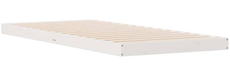 vidaXL Bodenbettrahmen Weiß 213,5 x 104 x 9 cm Massives Kiefernholz 869747