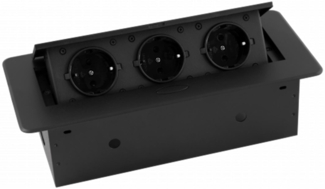 Tisch-Einbausteckdose McPower ''TS-03S'' 3x Steckdose, 267 x 120 x 68 mm